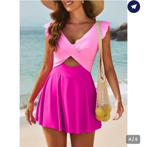 🆕 Aleumdr Women's One Piece Tummy Control Swimdress XL
